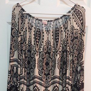 R Rouge Fringed Tunic